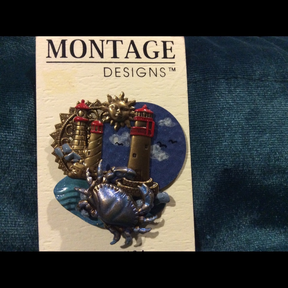Lightweight hand painted lighthouse nautical pin